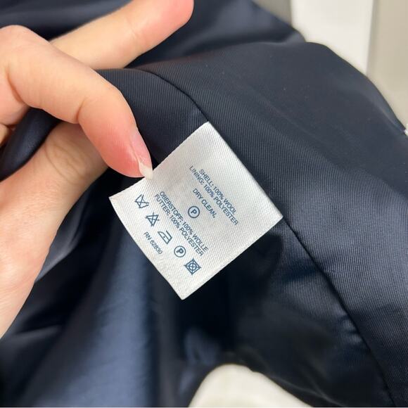 Lands’ End Navy 100% Wool Toggle Coat Size M 10-12 - Picture 14 of 16